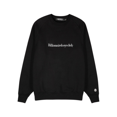 Shop Billionaire Boys Club Black Logo-embroidered Cotton Sweatshirt