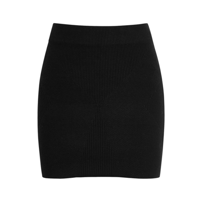 Shop Gauge81 Zafra Black Ribbed-knit Mini Skirt