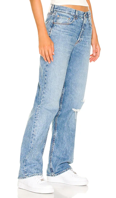 Grlfrnd Bella Low Rise Boyfriend In Blue