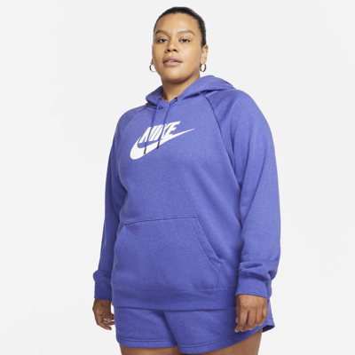 Shop Nike Sportswear Essential Women's Hoodie In Lapis,heather,white