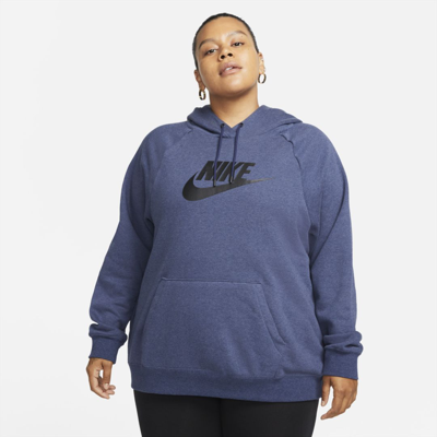 Shop Nike Sportswear Essential Women's Hoodie In Midnight Navy,heather,black