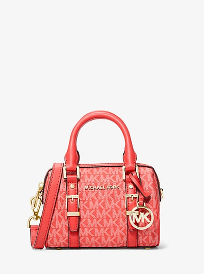 Michael Kors Bedford Legacy Extra-small Logo Duffle Crossbody Bag In Red