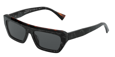 Shop Alain Mikli Armitage Grey Rectangular Unisex Sunglasses 0a05053 001 8755 In Black,grey