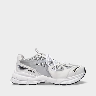 Shop Axel Arigato Marathon Sneakers -  - White/silver - Leather In Grey