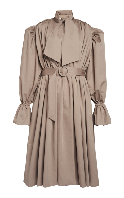 Shop Balenciaga Women's Cotton-blend Midi Trench Dress In Neutral