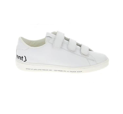 Shop Moncler Collaboration Mens White 7  Fragment Velcro Logo Sneakers