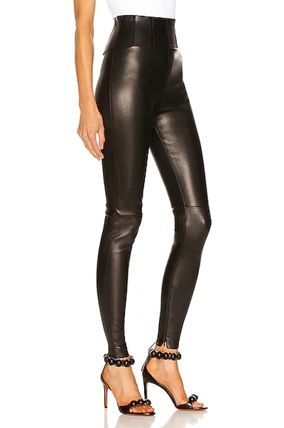 Shop Alaïa High Waisted Second Skin Pant In Noir