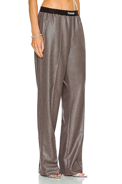 Shop Tom Ford Cashmere Tailored Pj Pant In Grey & White