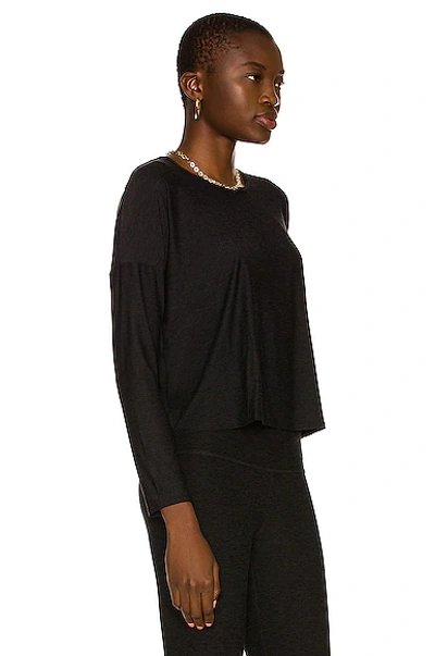 Shop Beyond Yoga Featherweight Morning Light Pullover In Black