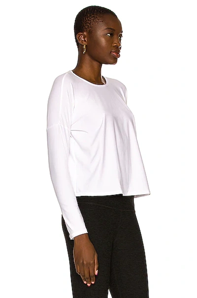 Shop Beyond Yoga Featherweight Morning Light Pullover Top In Cloud White