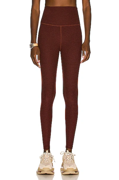 Beyond Yoga Spacedye Caught In The Midi High Waisted Legging in Brown