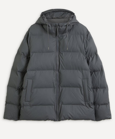 Shop Rains Short Waterproof Thermal Puffer Jacket In Slate