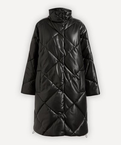 Shop Stand Studio Anissa Quilted Leather Coat In Black