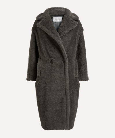Max Mara Wool And Alpaca Teddy Oversized Coat In Medium Grey