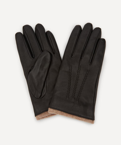 Shop Dents Lorraine Wool-lined Leather Gloves In Black