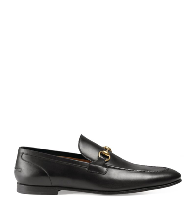 Shop Gucci Leather Jordaan Loafers In Black