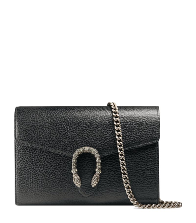 Shop Gucci Mini Dionysus Chain Wallet In Black