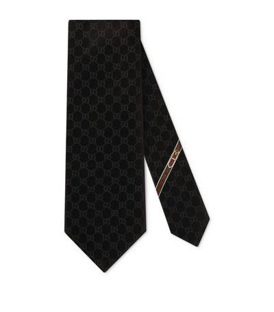 Shop Gucci Silk Gg Supreme Tie In Black