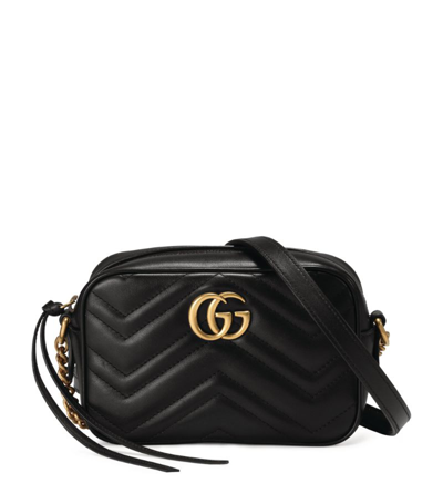 Shop Gucci Mini Marmont Matelassé Shoulder Bag In Black