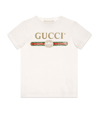 Shop Gucci Kids Vintage Logo T-shirt In White
