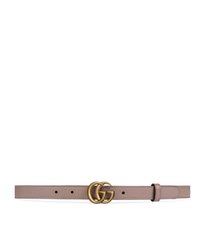 Shop Gucci Leather Double G Belt In Pink