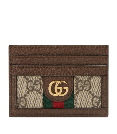 Shop Gucci Ophidia Monogram Card Holder In Neutrals