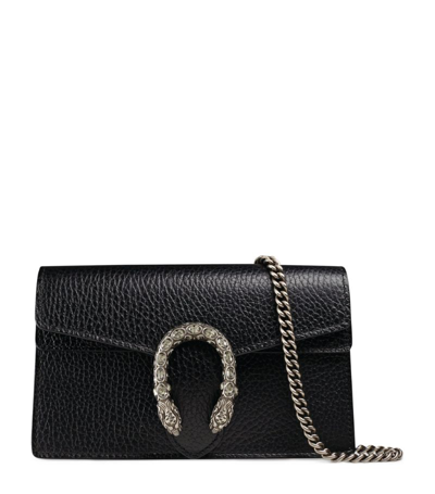 Shop Gucci Super Mini Dionysus Shoulder Bag In Black
