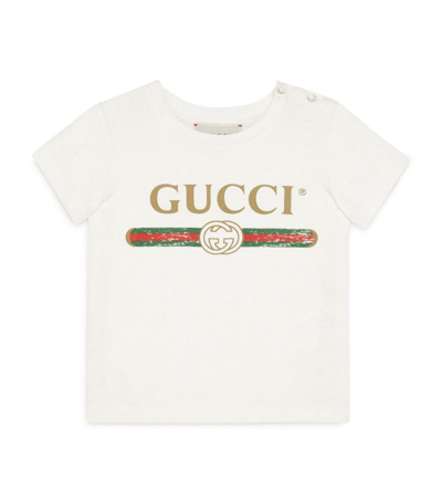 Shop Gucci Kids Logo T-shirt In White