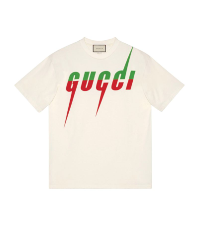 Shop Gucci Blade Logo T-shirt In White