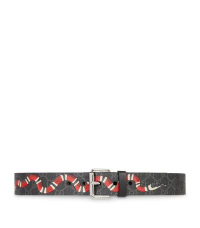 Shop Gucci Kingsnake Print Belt In Black
