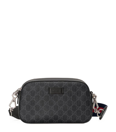 Shop Gucci Canvas Supreme Gg Shoulder Bag In Grey