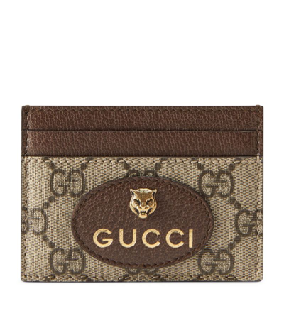 Shop Gucci Neo Vintage Gg Supreme Card Holder In Brown