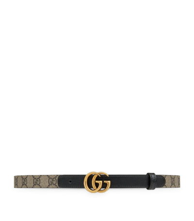 Shop Gucci Gg Supreme Canvas Marmont Belt In Neutrals