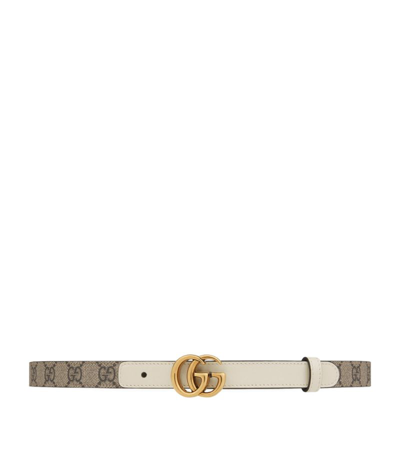 Shop Gucci Leather Gg Marmont Belt In Neutrals