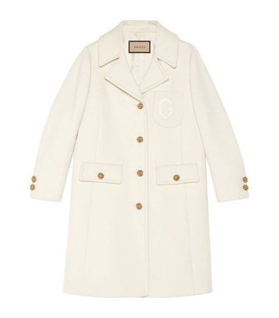 Shop Gucci Wool Double G Coat In White