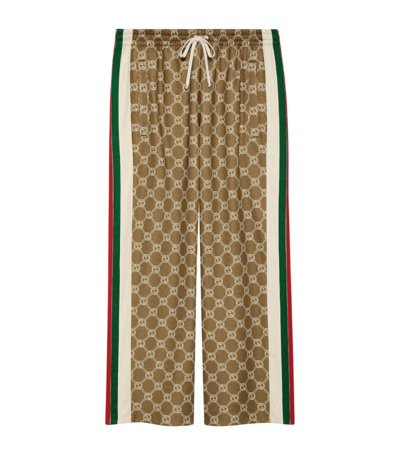 Shop Gucci Interlocking G Web Stripe Sweatpants In Brown