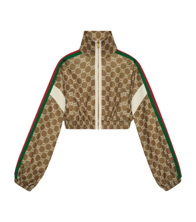 Shop Gucci Interlocking G Zip-up Jacket In Brown