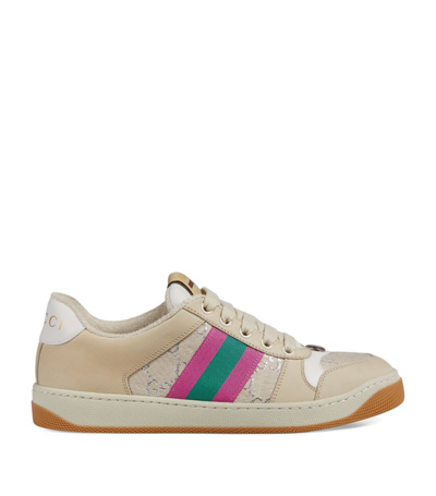 Shop Gucci Leather Screener Sneakers In White
