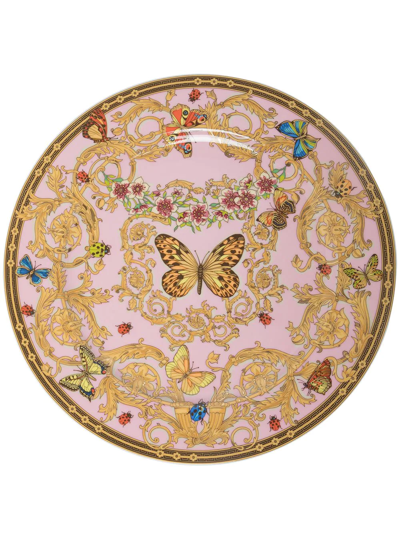 Shop Versace Le Jardin De  Plate In Pink