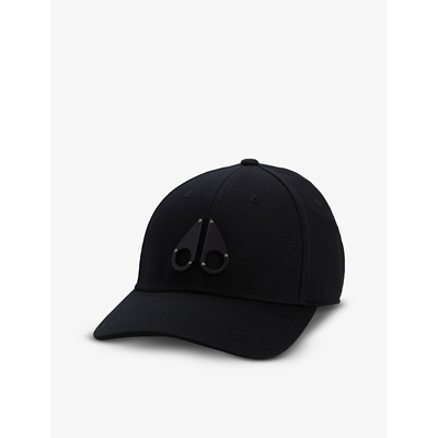 Shop Moose Knuckles Mens Black W Black Logo Icon Logo-embellished Cotton-twill Cap 1size
