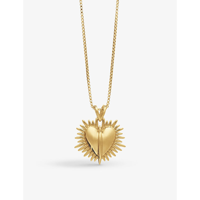 Shop Rachel Jackson Womens Gold Electric Rays Deco Heart Chain Yellow-gold Plated Necklace
