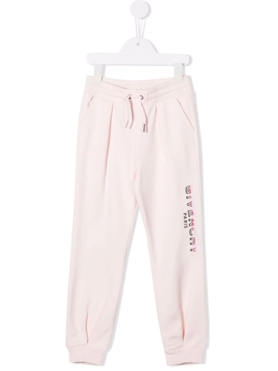 Shop Givenchy Logo-embroidered Tapered Track Pants In Pink