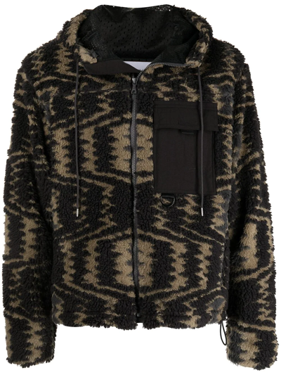 John Elliott Morgan jacquard-print Fleece Jacket - Brown