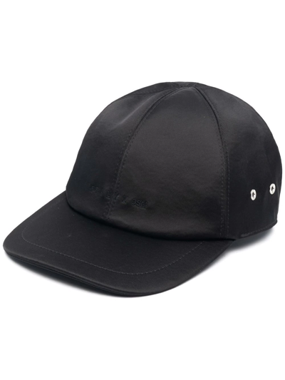 Shop Alyx Logo-embroidered High-shine Cap In 黑色