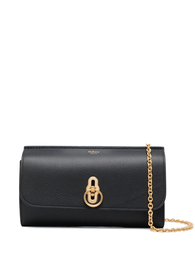 Shop Mulberry Small Amberley Grained Bag In 黑色