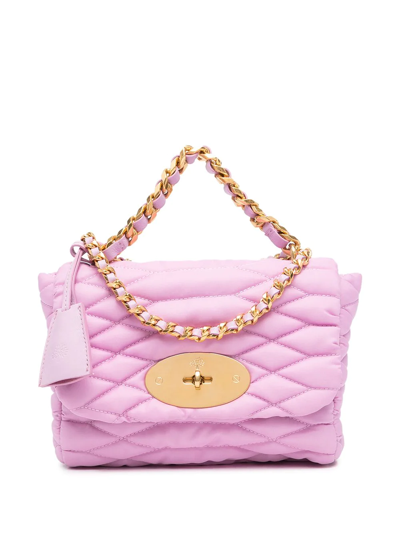 Mulberry Lily Quilted Econyl® Nylon Shoulder Bag In Lilac Blossom | ModeSens