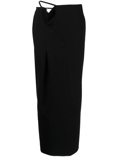 Shop Paris Georgia Franca Pleat-detail Full Skirt In Black