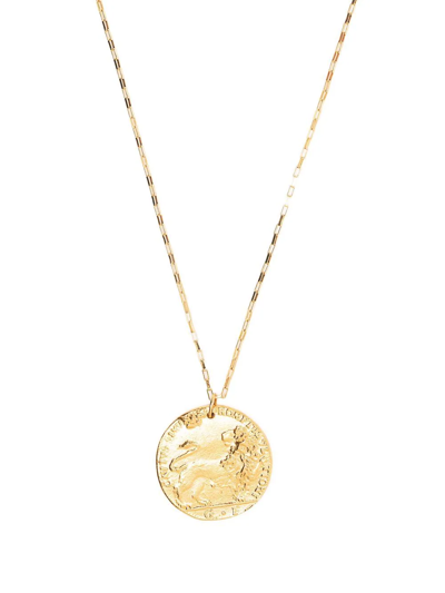 Shop Alighieri Il Leone Medallion Necklace In 金色