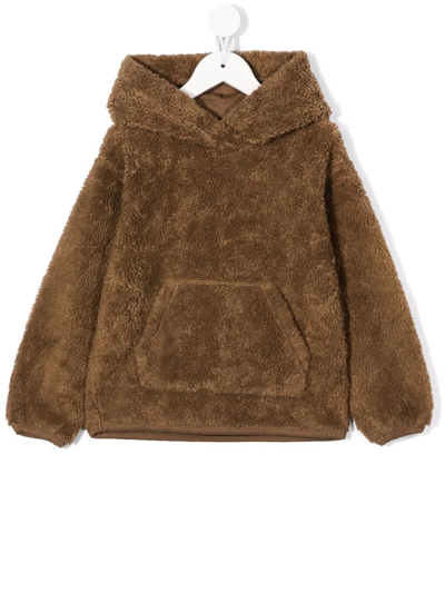 Shop Babe And Tess Faux-fur Hoodie In Brown