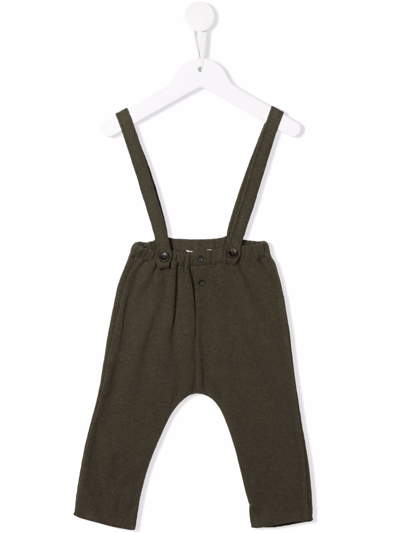 Shop Babe And Tess Button Up Dungarees In 绿色